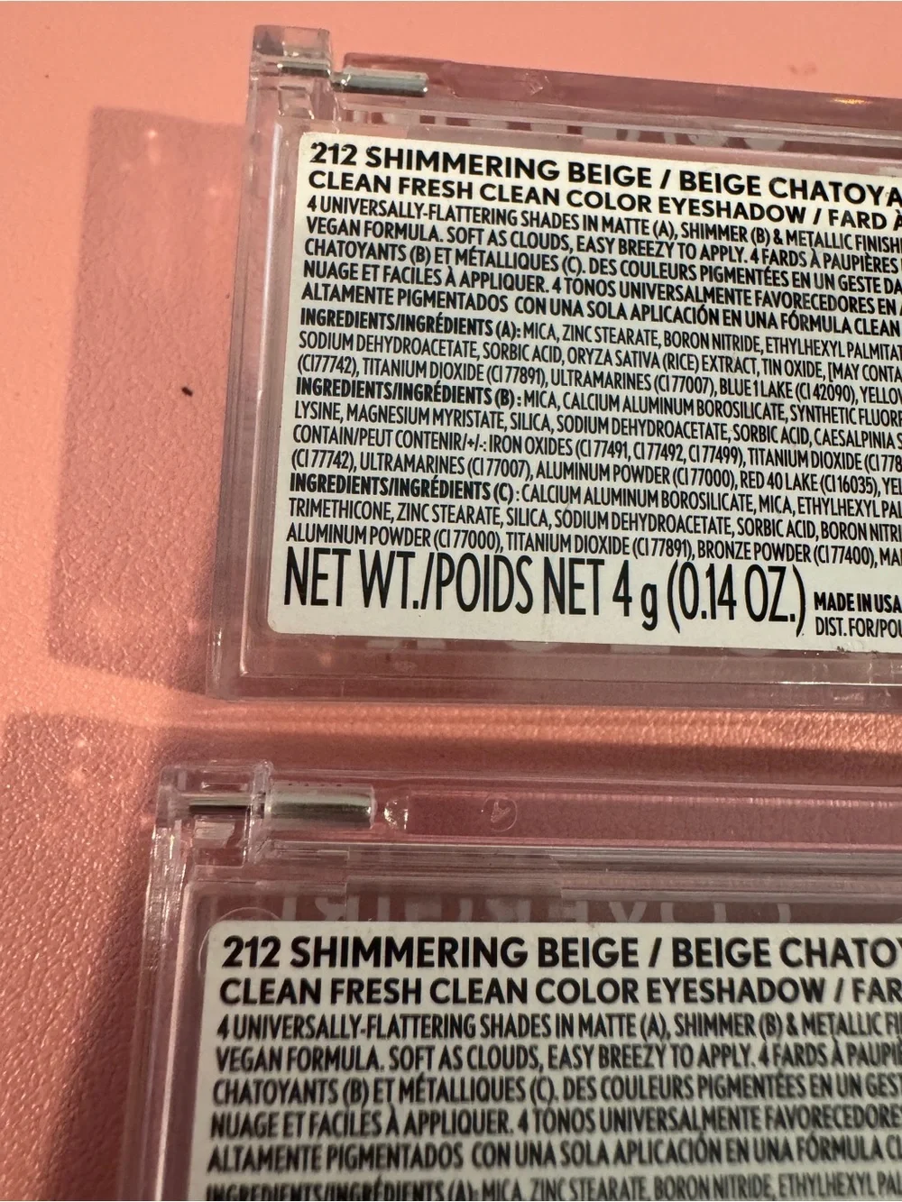COVERGIRL Clean Fresh Clean Color Eyeshadow, 212 Shimmering Beige, 0.14 oz 2 pk